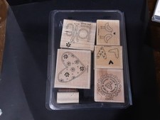 RETIRED STAMPIN UP- LOVE YOU MUCH Rubber Stamp Set of 6 Wood Stamps