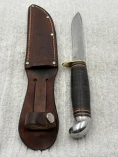Marbles Gladstone Michigan USA Vintage Fixed Blade Hunting Knife With Sheath (5)