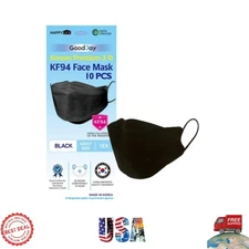 Pack of 10 Black KF-94 Disposable Face Masks - 4-Layer Protection, Made in Korea