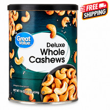 Great Value Deluxe Whole Cashews, Salted, 16 oz