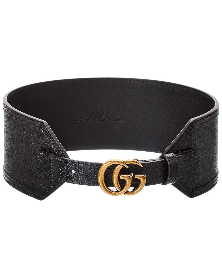 Gucci Gg Marmont Leather Belt Womens Black 60 78090₽