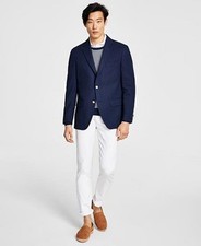 Tommy Hilfiger Men's Modern Fit Navy Weave Sport Coat 44 R NEW 295 OSWE1AJK0001