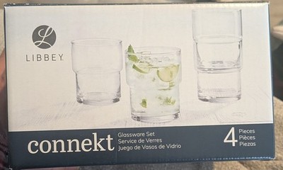 Libbey Scandi Glassware Set 4 Pieces 12.1 Oz Drinking Glass NEW IN BOX Cocktail