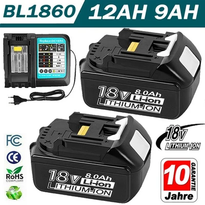 MARKENLOS Per Makita batteria 18V 6Ah 5Ah 8Ah 9Ah 12Ah BL1860B BL1850B BL1840B BL1830B LTX DHL