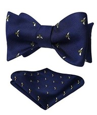 Bow Ties for Men Self Tie Animal Bowties Pocket Square Woven Silk Fun Bee/Blue