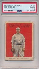 1914 CRACKER JACK #110 BOB BESCHER - PSA 2 GD (SVSC) FRESHLY GRADED! HIGH #
