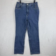 Vintage Lawman Jeans Womens 14 Blue Western Rope High Rise Straight Leg 90s