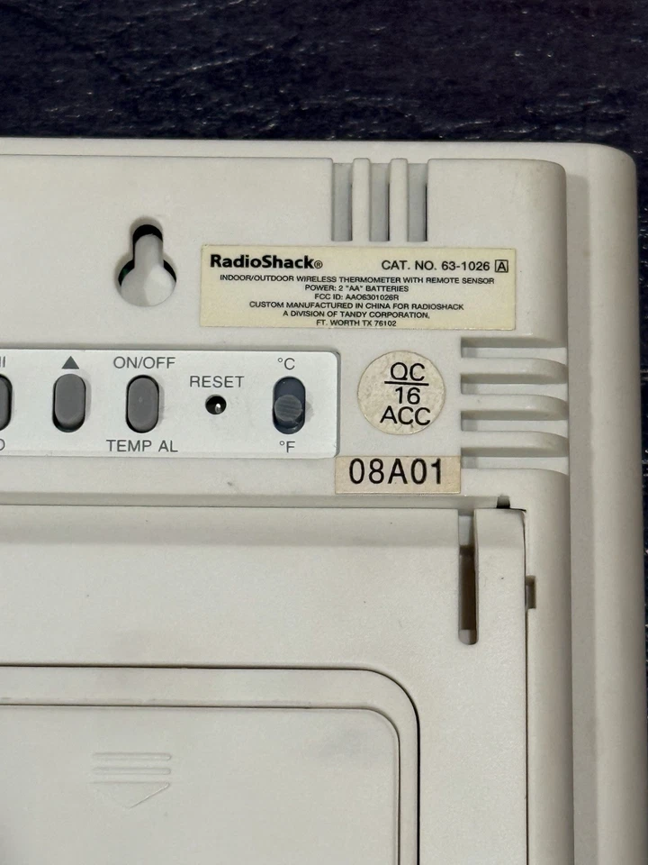 RadioShack Large Display Indoor Outdoor Wireless Thermometer Rare Tested 63-1026 - Image 3 of 4