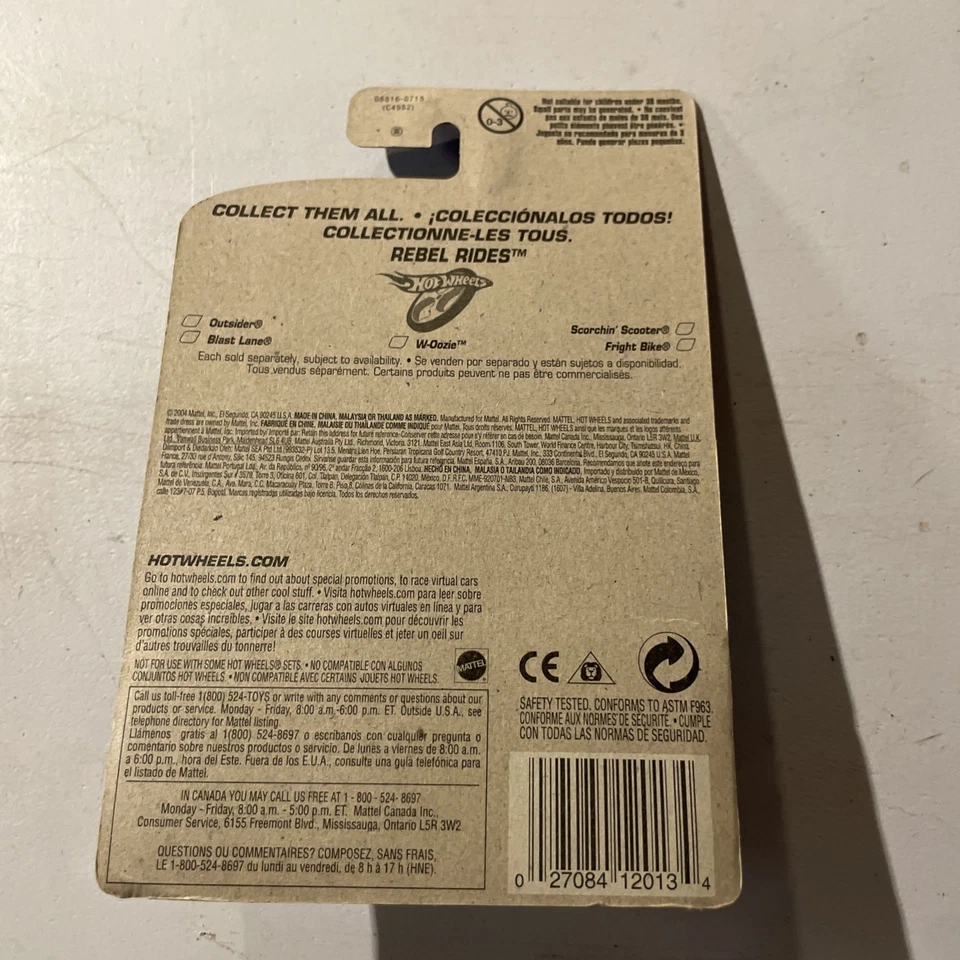 Hot Wheels Rebel Rides 4/5 Scorchin Scooter 2005 #079 black / Orange - Image 3 of 3