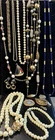 Vintage 14 Pc Lot Gold Tone Costume Jewelry  Marked Sandra David, Trifari Enamel