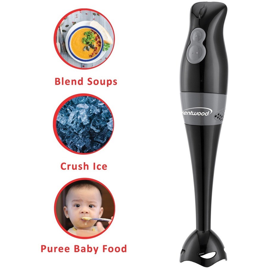 Brentwood HB-38BK 2 Speed Hand Blender and Food Processor with Balloon Whisk,