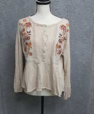Coco + Jaimeson Boho Embroidered Shirt Womens...