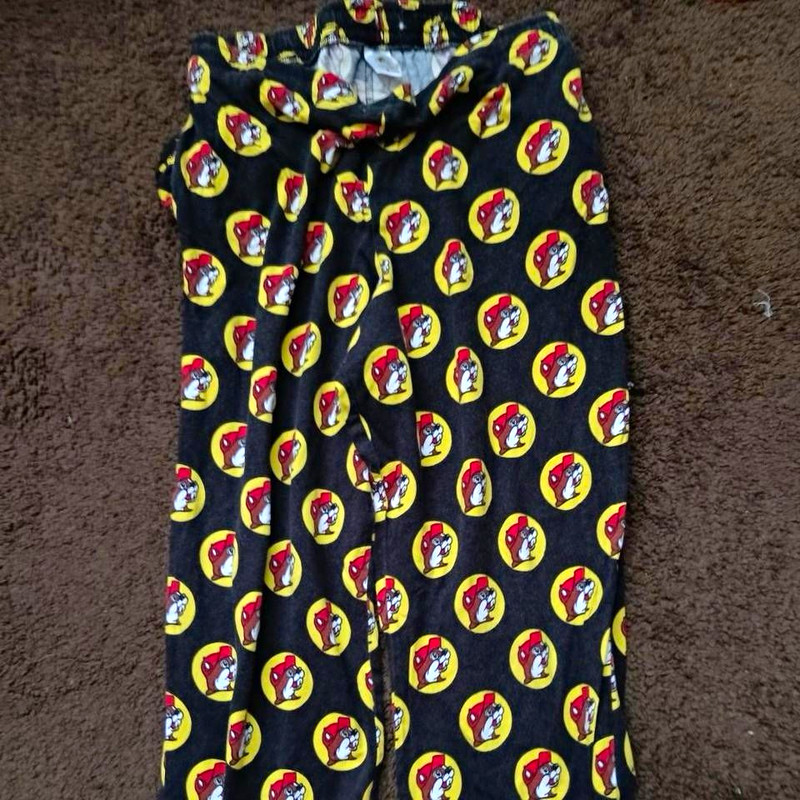 Men's Graphic Print Drawstring Pajama Pants Size L Regular Black Yellow Red
