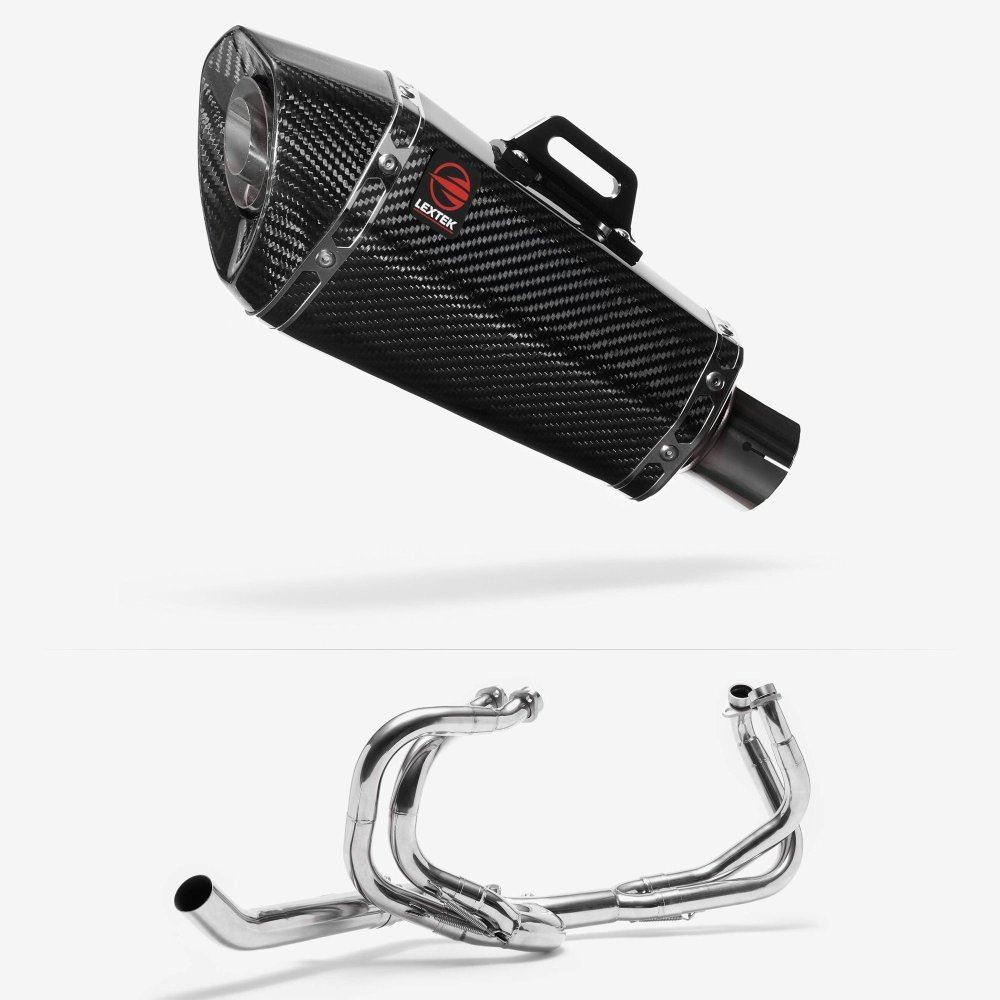 Lextek XP8C Carbon Fibre Exhaust System 210mm for Honda VFR 800 (97-01)