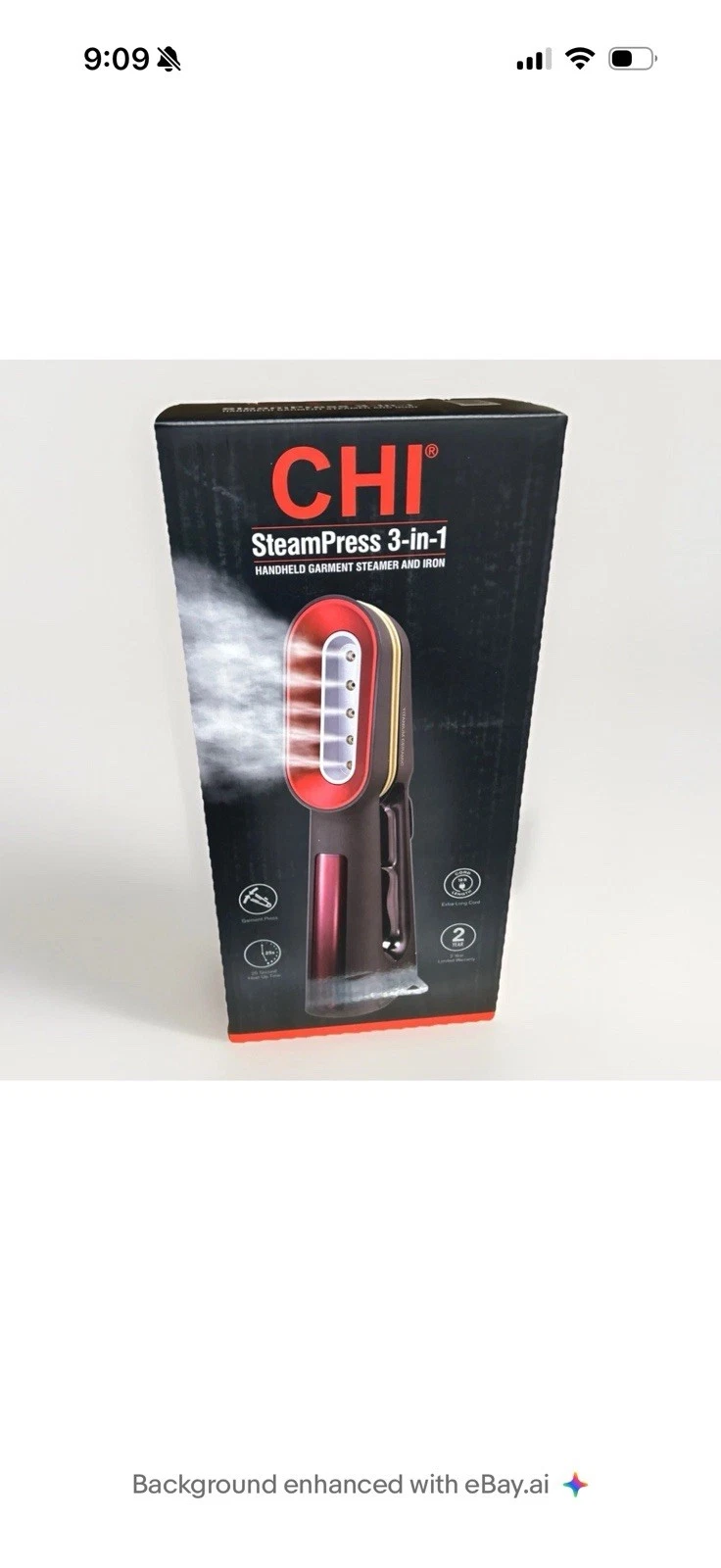CHI SteamPress 11600 3-in-1 Handheld Garment Steamer 1500 W - Black *NEW IN BOX*