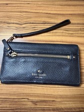 Kate Spade New York Black Leather Wristlet Wallet