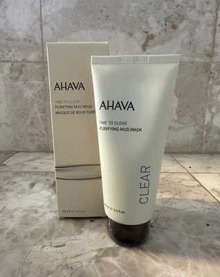 Ahava New in Box Sealed Time to Clear Purifying Mud Mask 100mls/3.4 fl.oz.