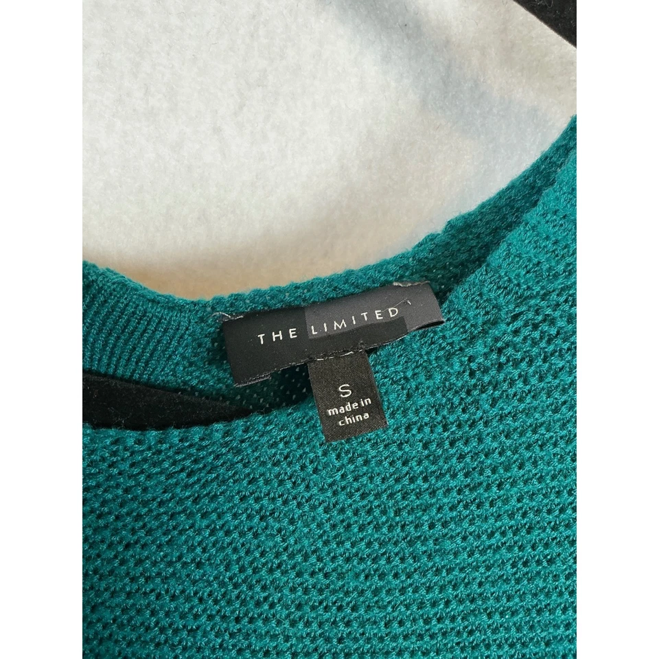 Vestido Suéter The Limited Tejido Verde Azulado Midi Funda Manga Larga Talla Pequeña Foto 2 de 4