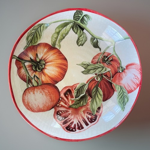Williams Sonoma Pasta Bowls (4) Botanical Tomato Heirloom Tomatoes Made In Italy