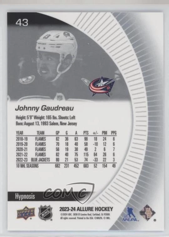 2023-24 Upper Deck Allure Hypnosis Johnny Gaudreau #43 - Image 2 of 2