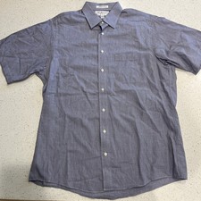 Vintage Burberry's of London Made in USA Button Blue 90s Shirt Size 16.5-34