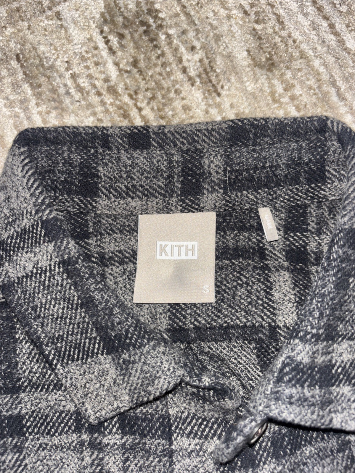 Gray Kith Button down Small Plaid - image 3