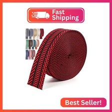 PECMER 6 Yards Red Jacquard Cotton Webbing-Nylon Webbing 1.5 inch-1 1/2 inch Rib