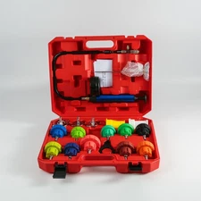 Coolant Radiator Pressure Tester Cooling System Head Gasket Leak Detector 18Pcs
