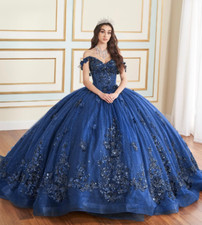 Luxury Navy Blue Quinceanera Dresses Appliques Birthday Sweet 15 16 Ball Gowns