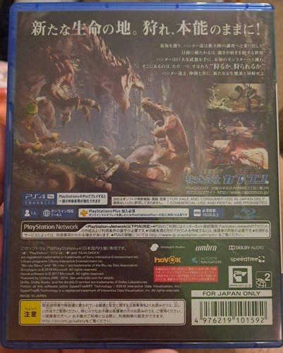 Monster Hunter World Best Price PlayStation 4 Japan import US Seller PS4 - Picture 2 of 3