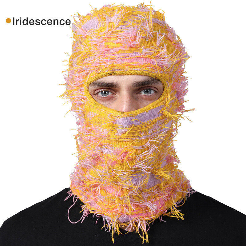 Distressed Knitted Balaclava Trending Ski Mask Face Mask Neck Warmer