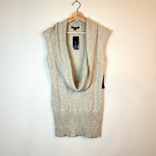 BCBGMaxAzria Funnel Neck Stone Sleeveless Women  s Sweater Size Medium NWT