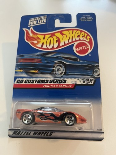 2000 Hot Wheels CD Custom Series Pontiac Banshee Orange w/ Chrome 5 dot wheels