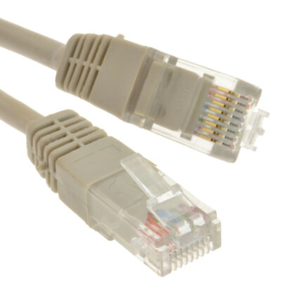 Grau Netzwerk Ethernet RJ45 Cat-5E UTP PATCH LAN KUPFER Kabel Leitung 2m