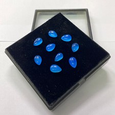  WHOLESALE NATURAL BLUE CHALCEDONY CABOCHON PEAR SHAPE LOOSE GEMSTONE