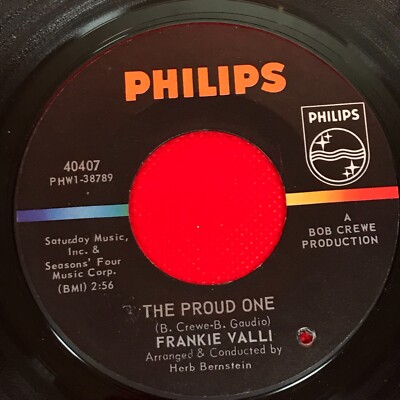 FRANKIE VALLI The Proud One 1966 USA 7'' Vinyl single original 45 Ivy