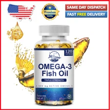 3600mg Omega 3 Fish Oil Capsules 3x Strength EPA & DHA, Highest Potency 120Pills