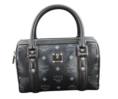 MCM Tasche Handtasche Bowling Bag schwarz silber Damen MINI