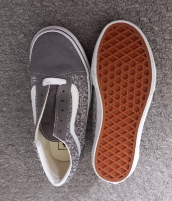 Vans Old Skool grau und weiß Paisley Old Skool Vans UK 1,5 brandneu im Karton