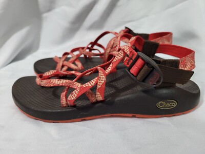 Chaco ZX2 Strappy Orange Sandals Flats Casual Hiking Women US Size
