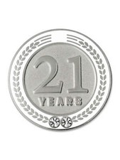 PinMart's 21 Years of Service Award Employee Recognition Gift Lapel Pin - White