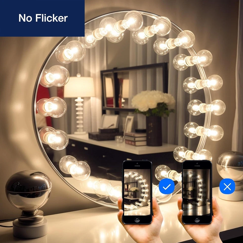 4Pack LED G16 Dimmable Globe Light Bulb, Candelabra Filament, 4W(40W), E12 3000K - Image 2 of 4