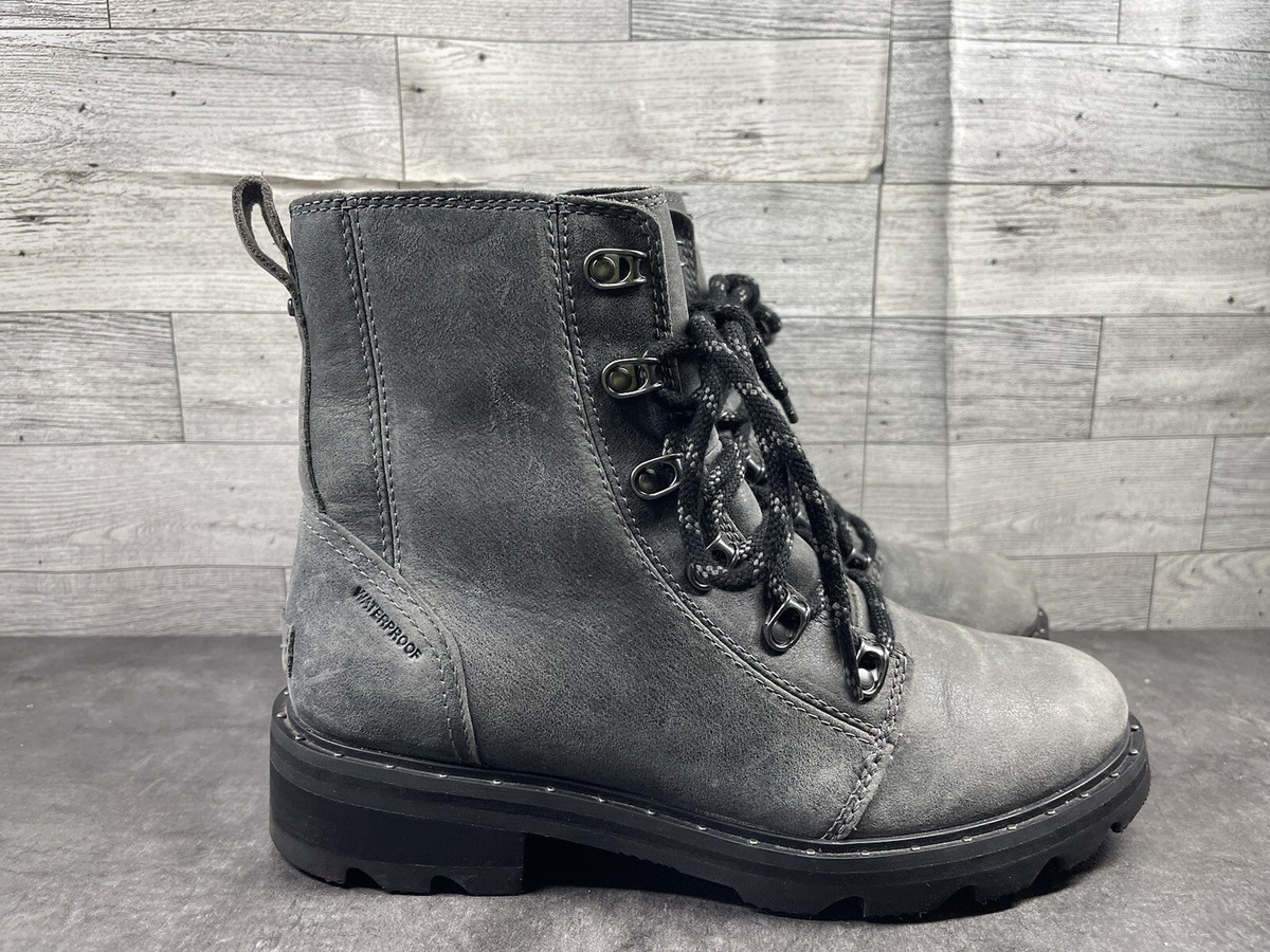 Sepatu Sorel Grey Boots Women Winter Keep Warm Plush Snow Boots