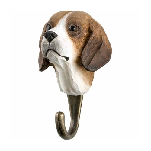 Wildlife Garden  Hook  Hand Carved  Dog