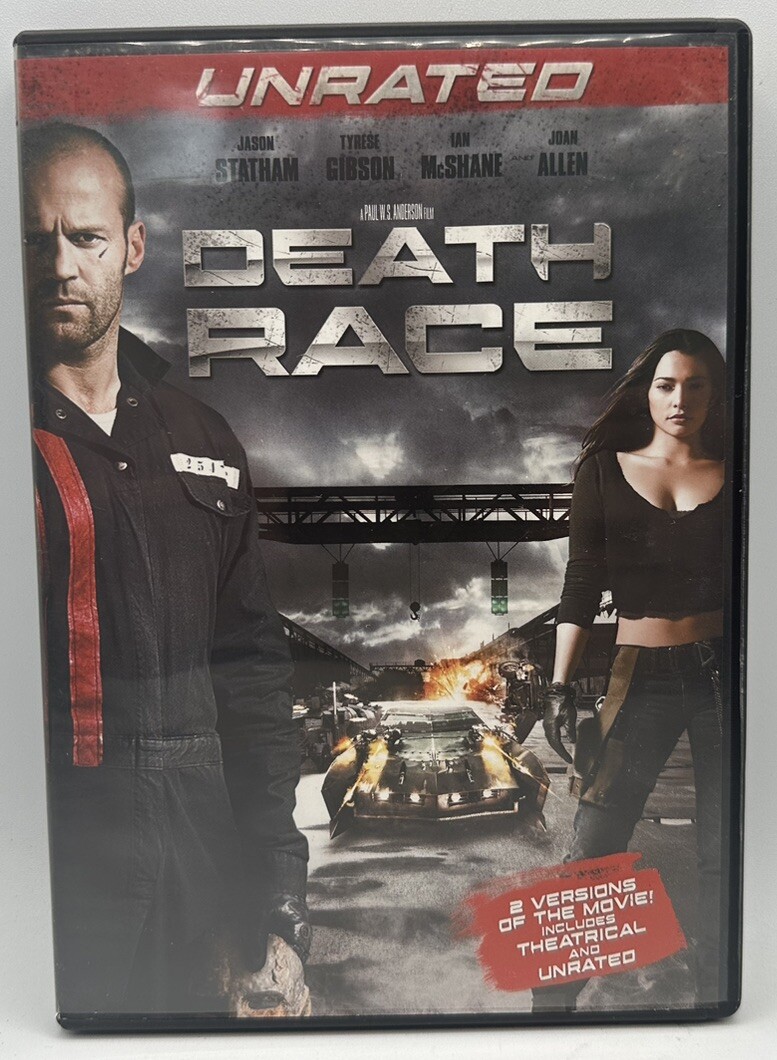 Death Race Unrated DVD 2008 Jason Statham Tyrese Gibson Free Shipping Action Thriller