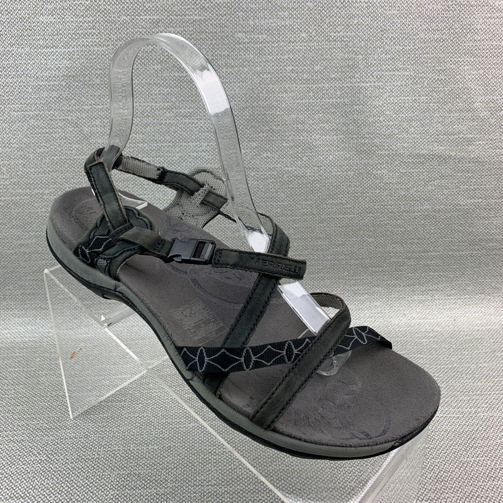 Sandali Merrell Jacardia J57598 neri multi ballerine cinturino pelle tessuto taglia 9