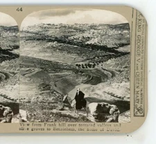 Valleys & Olive Groves to Bethlehem Palestine Realistic Travels Stereoview