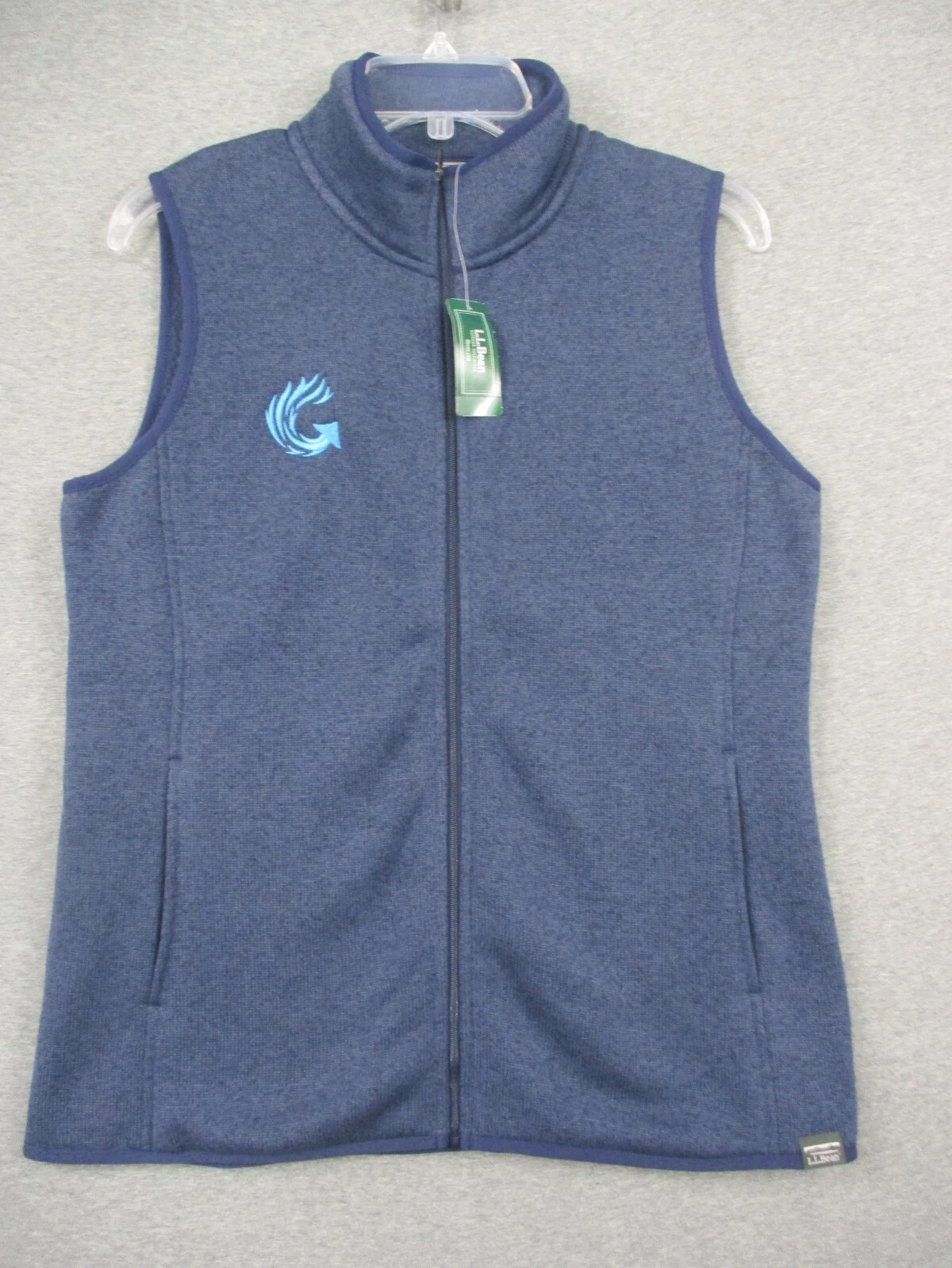 L.L.Bean Vest Outdoors Medium Men Full Zip Sleeveless Blue Fleece Lined NWT