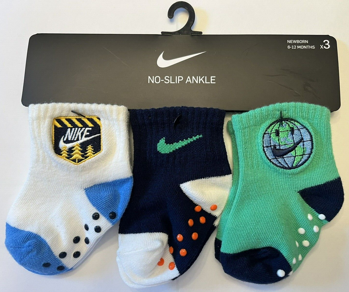 Nike Baby Boy (No-Slip )Ankle Multicolor Socks Pairs Set Size 6-12 MONTHS  -NWT - Main Image
