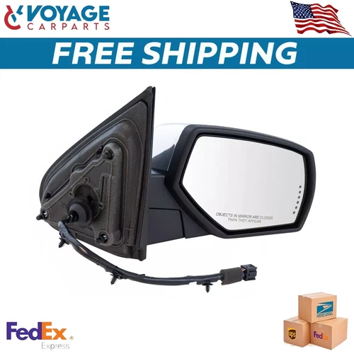 New Mirror Power Folding Heated Memory Signal Puddle Chrome RH For 14-19 GMC